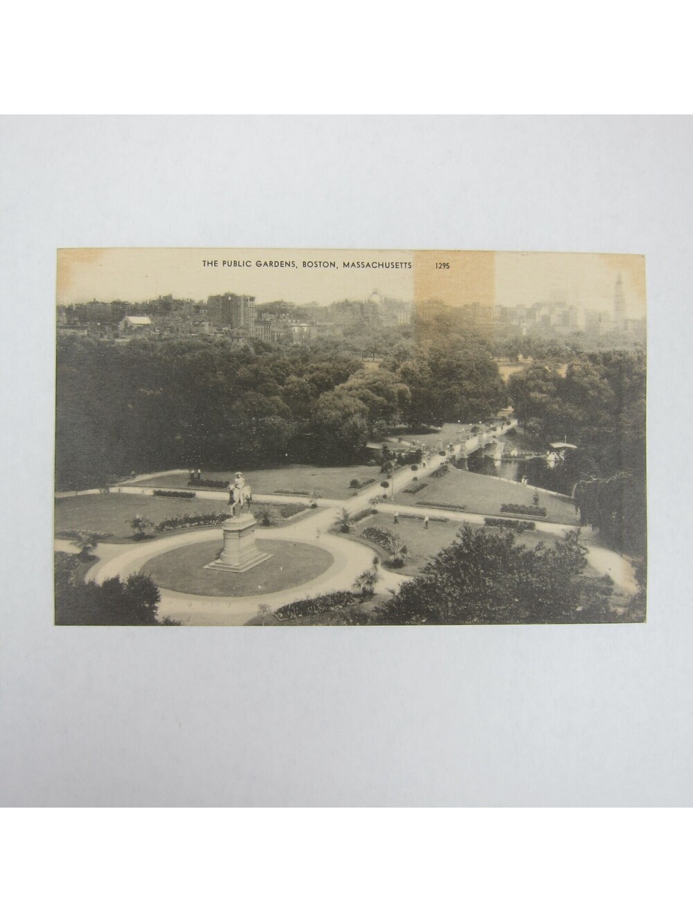 Vintage Collotype Postcard Boston Massachusetts Public Gardens UNPOSTED RARE